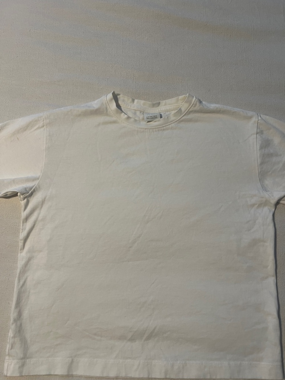 Zara White Crewneck Short Sleeve T-Shirt
